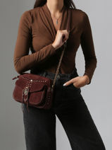 Cross Body Tas Vintage Leder Mila louise Beige vintage 3327VC-vue-porte